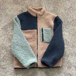 Teddy Sherpa Color-block Jacket